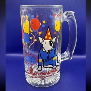 Bud Light Spuds Mackenzie Vintage Glass Mug 32 Oz. 1987